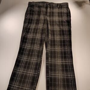 Lee Ultra Soft Waistband Straight Mid Rise Black Gray Plaid Size 14M business